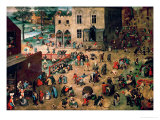 Children's Games (Kinderspiele), 1560 Giclee-trykk av Pieter Bruegel the Elder