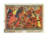Battle Between Crusaders and Moslems, 14th Century reproduction procédé giclée