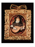 Queen Elizabeth I Playing the Lute (Miniature) Giclee Print by Nicholas Hilliard Queen Elizabeth I Playing the Lute (Miniature) Giclee Print by Nicholas Hilliard