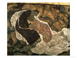 Death and the Maiden (Mann Und Madchen), 1915 reproduction procédé giclée par Egon Schiele