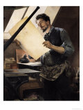 Felicien Rops (1833-98) in His Studio Giclee Print by Paul Mathey