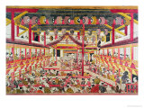 Interior of a Kabuki Theatre, circa 1745 Giclee Print by Okumura Masanobu