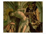 The Flagellation of Christ reproduction procédé giclée par Michael Pacher