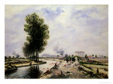 The Canal de l'Ourcq near Pantin, 1871 Stampa giclée di Johan-Barthold Jongkind The Canal de l'Ourcq near Pantin, 1871 Stampa giclée di Johan-Barthold Jongkind