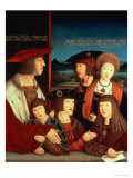 Maximilian I (1459-1519) with His First Wife Mary of Burgundy (1457-82) reproduction procédé giclée par Bernhard Strigel