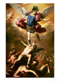 Archangel Michael Overthrows the Rebel Angel, circa 1660-65 Giclee Print by Luca Giordano