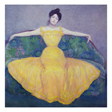Lady in a Yellow Dress, 1899 Giclee Print by Max Kurzweil