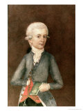 Wolfgang Amadeus Mozart, circa 1780 (Miniature) (Gouache, Tempera, Parchment) reproduction procédé giclée par Johann Nepomuk della Croce