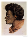 Natai, a Maori Chief from Bream Bay, New Zealand, Plate 63 from "Voyage of the Astrolabe" Giclee Print by Louis Auguste de Sainson