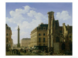 La Place Vendome, 1808 Giclee-trykk av Etienne Bouhot La Place Vendome, 1808 Giclee-trykk av Etienne Bouhot