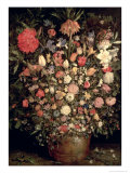 Large Bouquet of Flowers in a Wooden Tub, 1606-07 reproduction procédé giclée par Jan Brueghel the Elder