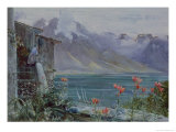 Ferritet, Lake Geneva, 1882 reproduction procédé giclée par John William Inchbold
