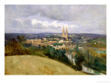 General View of the Town of Saint-Lo, circa 1833 reproduction procédé giclée par Jean-Baptiste-Camille Corot