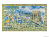 Tile Depicting the Story of Noah: Embarking in the Ark Giclee Print by Masseot Abaquesne