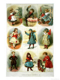 Christmas Cards Depicting Various Children's Activities, Pub. by Leighton Bros., 1882 Giclee Print by Charles J. Staniland