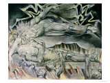 Illustrations of the Book of Job; Job's Evil Dreams, showing Job's God, who has become Satan, Giclee Print, William Blake