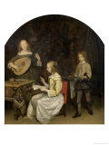 The Concert: Singer and Theorbo Player  Lámina giclée por Gerard Terborch