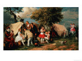 The Acrobats' Camp, Epsom Downs Giclee Print by William Parrott