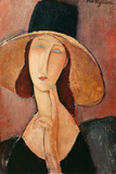 Portrait of a Woman (Jeanne Hébuterne) in Large Hat, c.1918 Giclee Print by Amedeo Modigliani