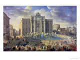 The Trevi Fountain in Rome, 1753-56 Giclee Print by Giovanni Paolo Pannini