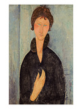 Woman with Blue Eyes, C.1918 (Oil on Canvas) Giclee Print by Amedeo Modigliani