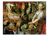 Kitchen Interior, 1566 reproduction procédé giclée par Joachim Beuckelaer