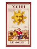 Xviiii Le Soleil, French Tarot Card of the Sun, 19th Century reproduction procédé giclée