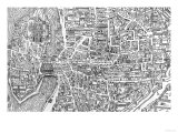 Detail from a Map of Paris in the Reign of Henri II Showing the Quartier Des Ecoles, 1552 Giclee Print