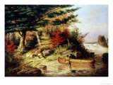 Indians Transporting Furs Through the Canadian Wilderness, 1858 Giclee Print by Cornelius Krieghoff
