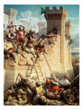 Guillaume De Clermont Defending Ptolemais (Acre) in 1291, 1845 Reproduction procédé giclée par Dominique Louis Papety