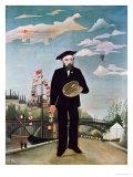 Self Portrait, from L'Ile Saint-Louis, 1890 reproduction procédé giclée par Henri Rousseau