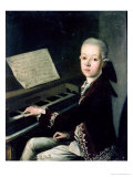 Portrait of Carl Graf Firmian at the Piano, Formerly Thought to be Mozart (1756-91) reproduction procédé giclée par Franz Thaddaus Helbling