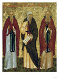 St. John Climacus (The Ladder) St. John of Damascus and St. Arsenias, Russian Icon Giclee Print