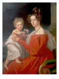 Archduchess Sophia of Austria (1805-72) with Her Two Year Old Son Franz Joseph (1830-1916) Giclee Print by J. K. Stiegler