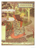 Janvier reproduction procédé giclée par Eugene Grasset