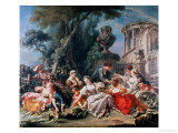 Bird Catchers Reproduction procédé giclée par Francois Boucher