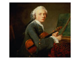 Young Man with a Violin, or Portrait of Charles Theodose Godefroy (1718-96) circa 1738 Giclee Print by Jean-Baptiste Simeon Chardin