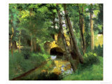 The Little Bridge, Pontoise, 1875 reproduction procédé giclée par Camille Pissarro