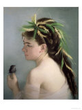 Portrait of a Girl Holding a Sparrow Giclee Print by Eva Gonzales