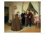 The Governess Arriving at the Merchant's House, 1866 Giclee Print by Vasili Grigorevich Perov