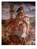 Roman Centurion During the Building of Hadrian's Wall Detail of Mural of the History of Northumbria Giclee Print by William Bell Scott