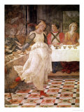 Salome Dancing at the Feast of Herod, Detail of the Fresco Giclée-tryk af Fra Filippo Lippi