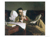 Portrait of Mikhail Glinka at the Time of His Composition of the Opera Ruslan and Ludmilla, c. 1887 Giclee Print by Ilya Efimovich Repin