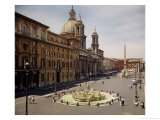 View of the Piazza with the Fountain of the Four Rivers, 1648-51 and the Moro Fountain, 1653-5 reproduction procédé giclée par Giovanni Lorenzo Bernini