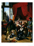 The Assassination of Brion, Tutor of Prince of Conti (1558-1614) at St. Bartholomew's Day Massacre reproduction procédé giclée par Joseph-Nicolas Robert-Fleury