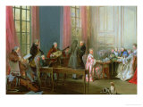 The Young Mozart at the Clavichord, Detail from Le the a L'Anglaise Giclee Print by Michel Barthélémy Ollivier