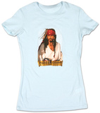 Para mujeres: Piratas del Caribe, Johnny en azul lavado Camisetas Para mujeres: Piratas del Caribe, Johnny en azul lavado Camisetas