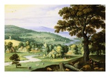 Vallée fluviale avec porcher Reproduction procédé giclée par Marten Ryckaert