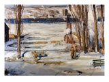 A Morning Snow, Hudson River reproduction procédé giclée par George Wesley Bellows