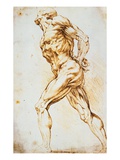 Etude anatomique : nu marchant vers la droite, les mains derrière le dos reproduction procédé giclée par Peter Paul Rubens